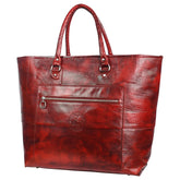 Fifth Avenue Leather Tote Bag Oxblood Red